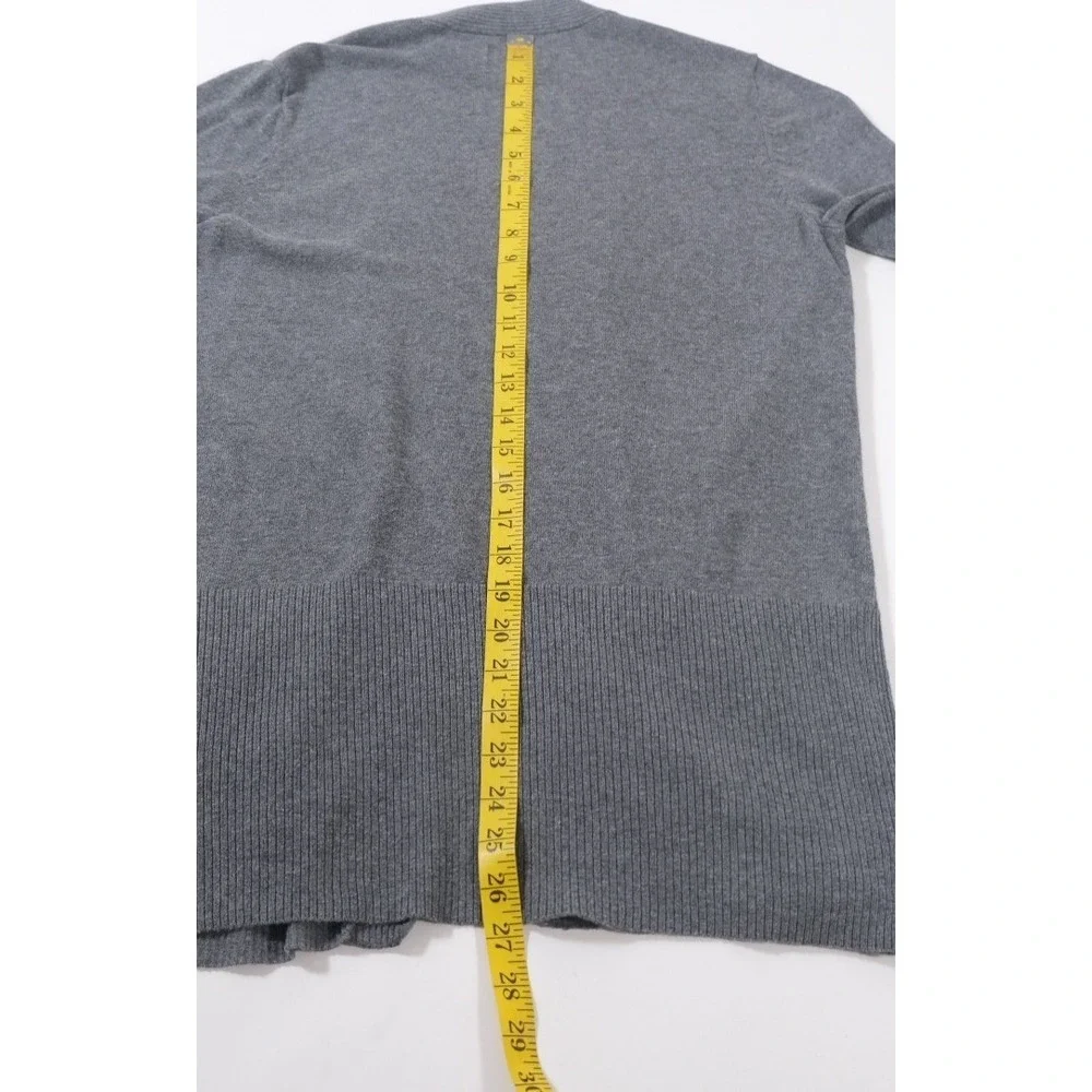 Croft & Barrow Cardigan Women S Gray Open Front‎ Ribbed Knit Long Sleeve Sweater